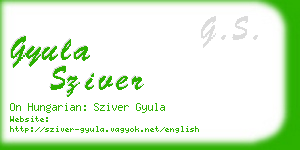 gyula sziver business card